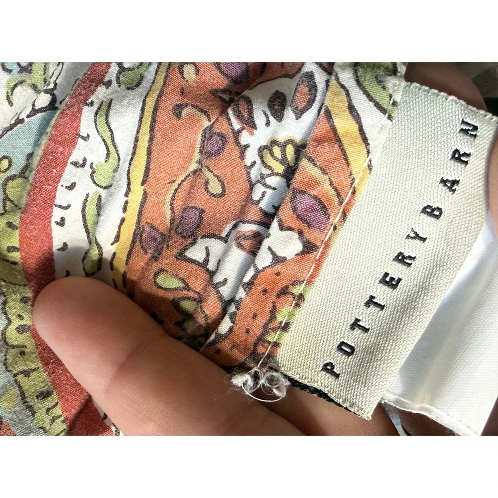 Pottery Barn Paisley Duvet Cover Multi Color Boho Bedding Terracotta Sage Blue